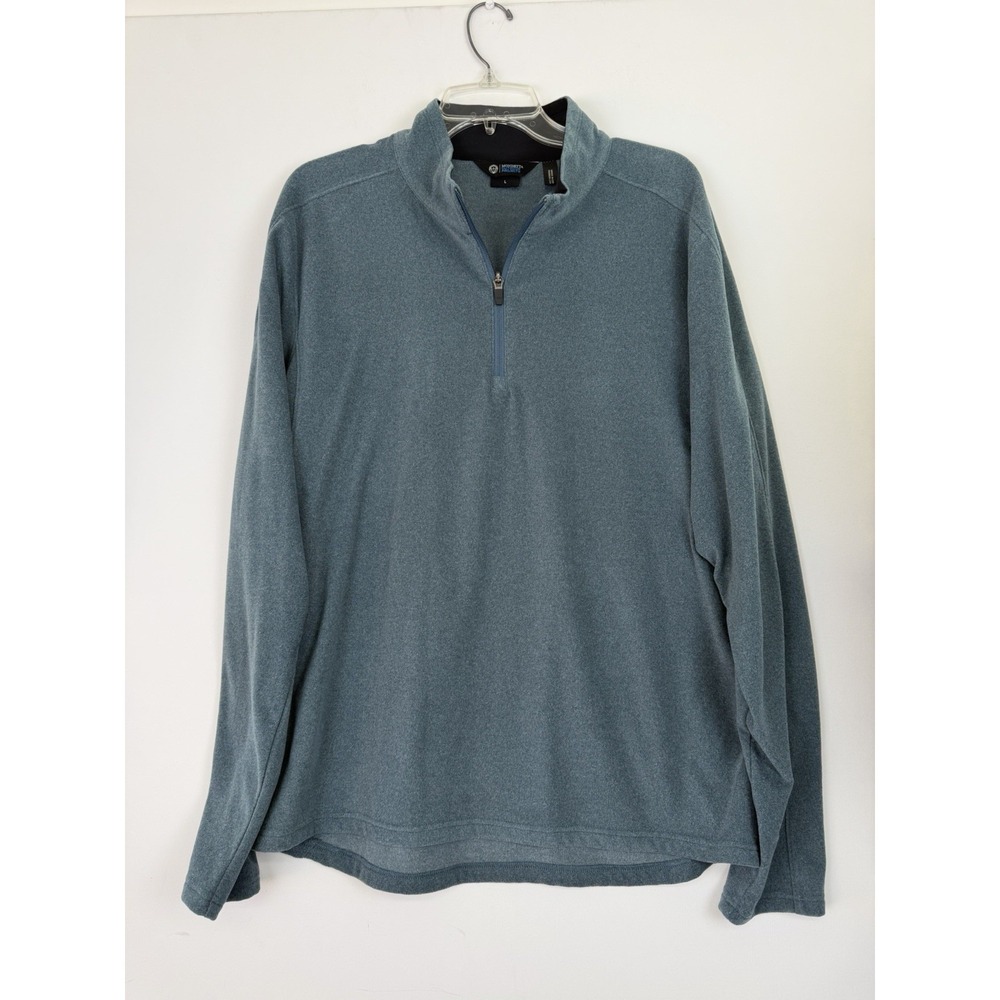 Mondetta Men's Soft Fleece Lightweight Stretch Quarter Zip Pullover Teal Size L‎